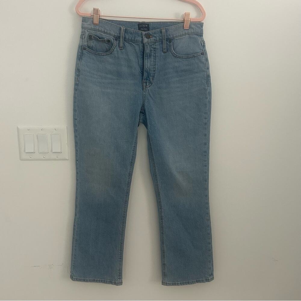 J.Crew Mid Rise Flare Crop Jeans Size 28 Light Wash Denim